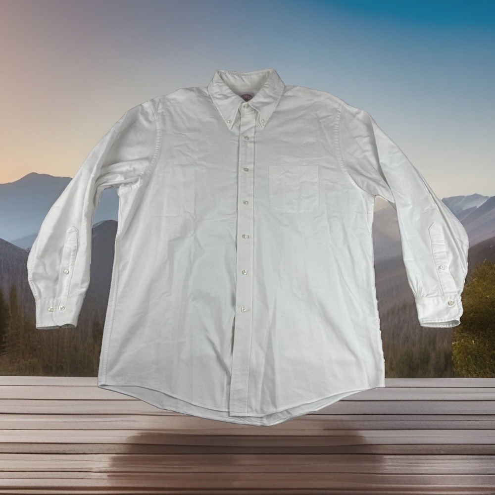 Brooks Brothers White Pinpoint Dress Shirt 16.5-4/5 Regular fit office business